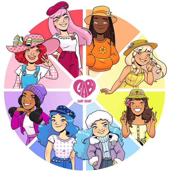 Since I was a child I love Strawberry Shortcake and besides inspiring a lot in the 2007 version I also wanted to make each character with a different kind of hat! https://www.behance.net/gallery/179481249/Strawberry-Shortcake-Color-wheel-%28fanart%29