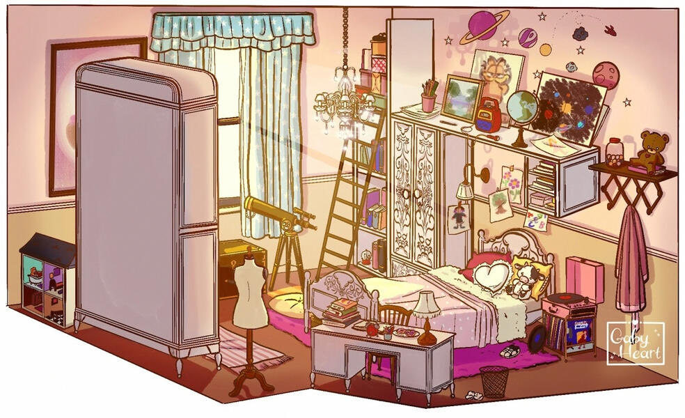 Little girl's bedroom ❤ https://www.behance.net/gallery/136936175/Little-girls-bedroom