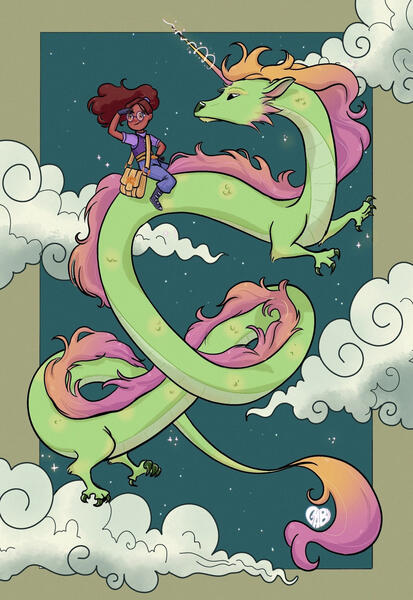 This was a illustration made for a draw this in your style challenge hosted by Kézia Trentini on Instagram https://www.behance.net/gallery/136849333/The-girl-and-The-dragon